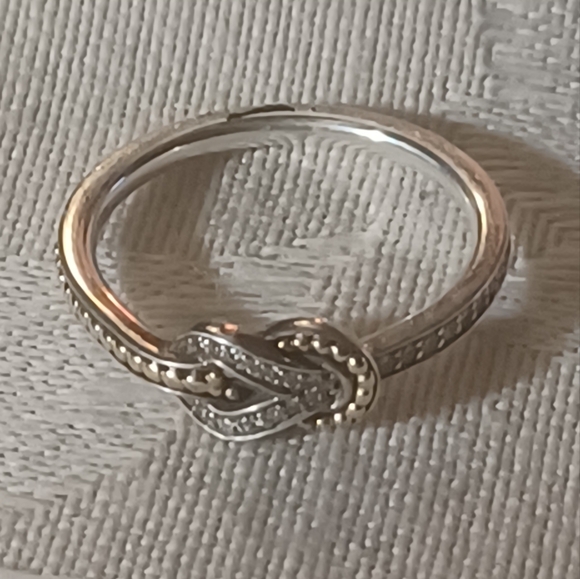 LAGOS Jewelry - Lagos Newport Petite Two Tone Knot Diamond Ring, SS & 18k